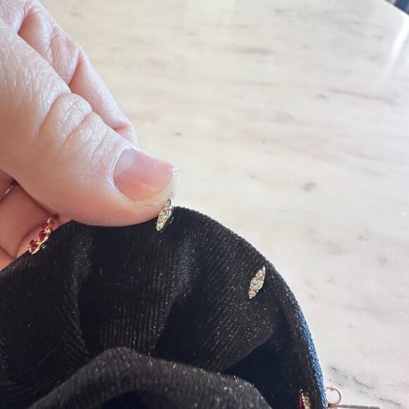 Anthropolgie Tiny Bejeweled Delicate Post Back 5 Pair Earring Set on Black Pin - Picture 4 of 8